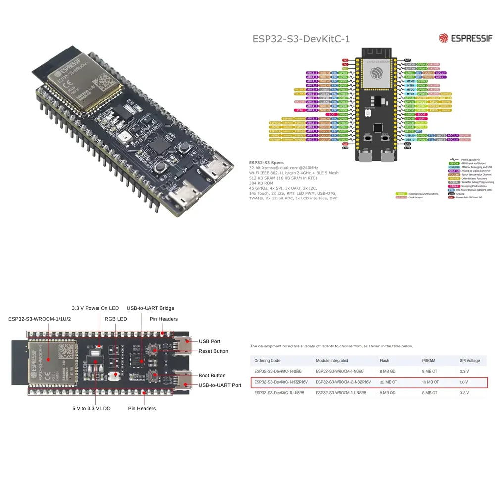 Espressif ESP32-S3-DevKitC-1 D - Esp32 recension och pris