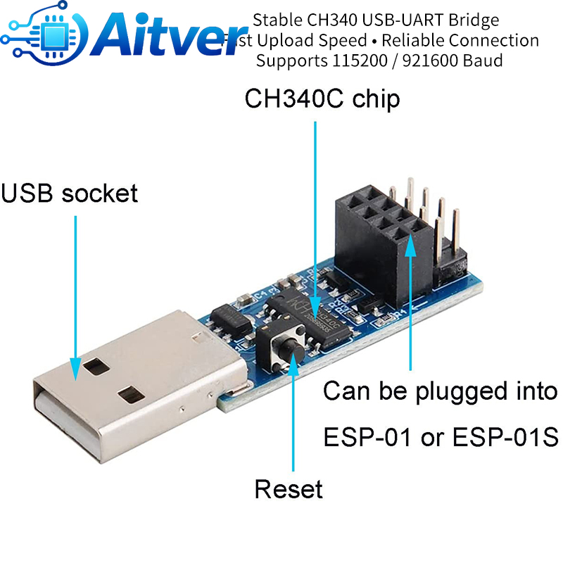 ESP01 Programmer Adapter USB t - Esp8266 recension och pris
